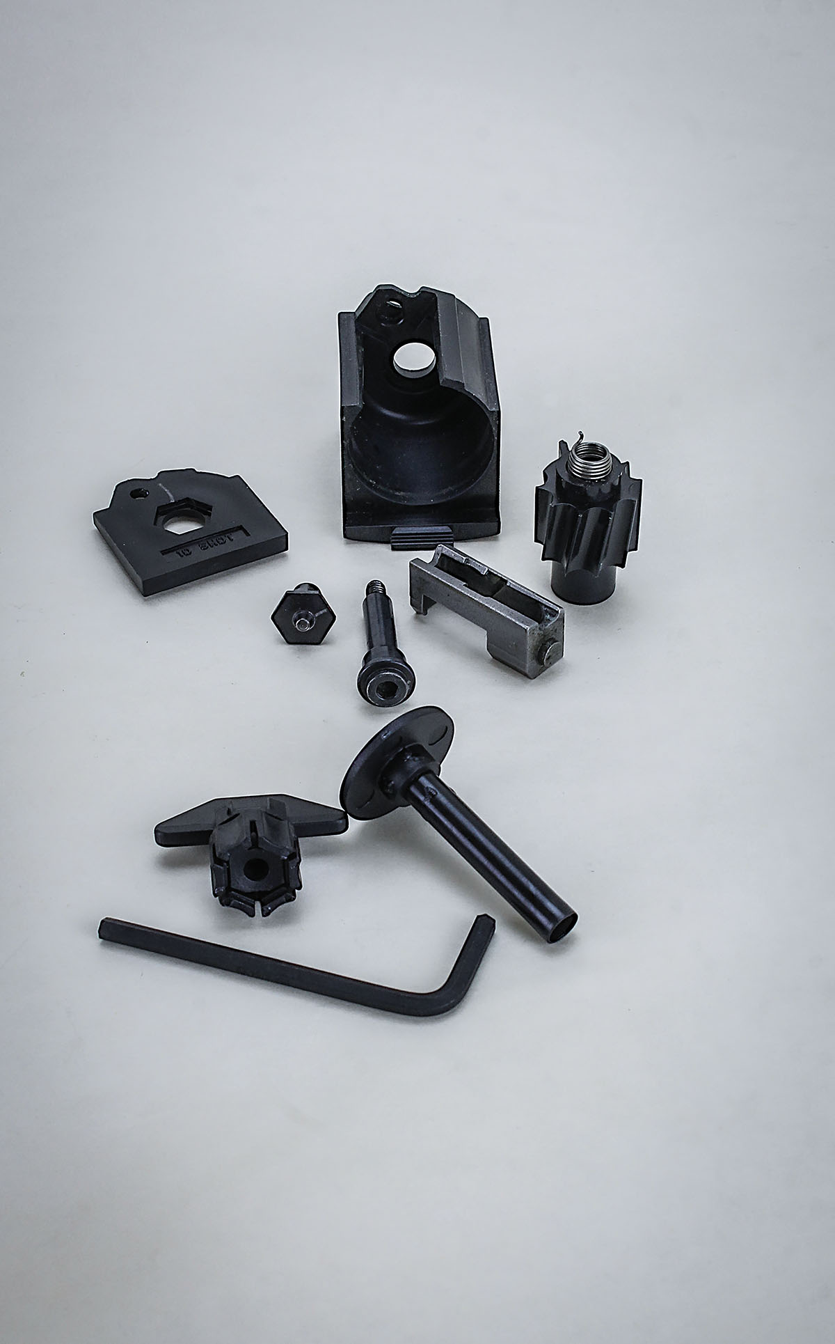 The 10/22 mags are composed of seven parts, and the TANDEMKROSS tools will help avoid frustration, especially when winding that strong coil spring.